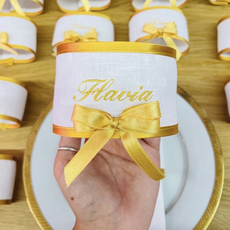 Segnaposto in lino con ricamo personalizzato - immagine 6