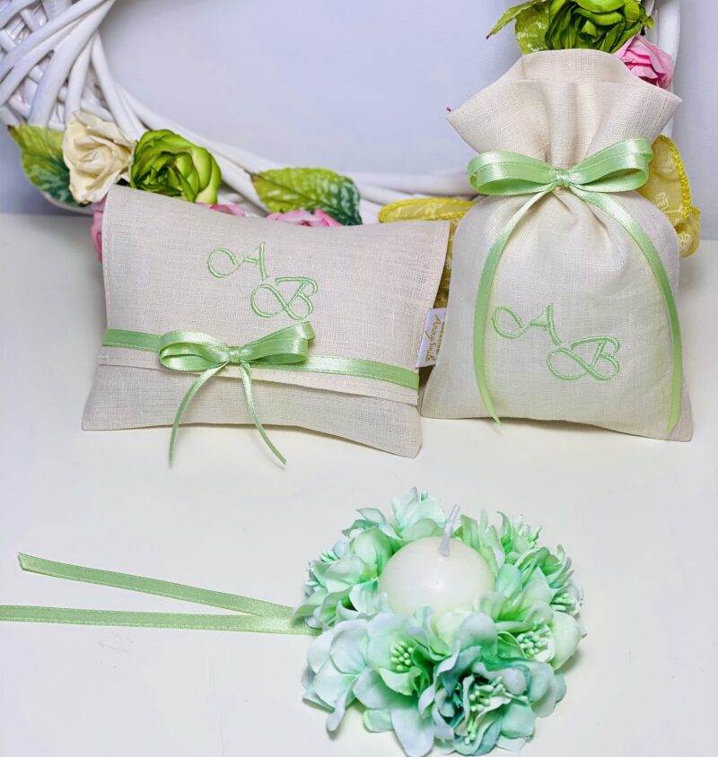 Pochette in lino con ricamo personalizzato - immagine 7