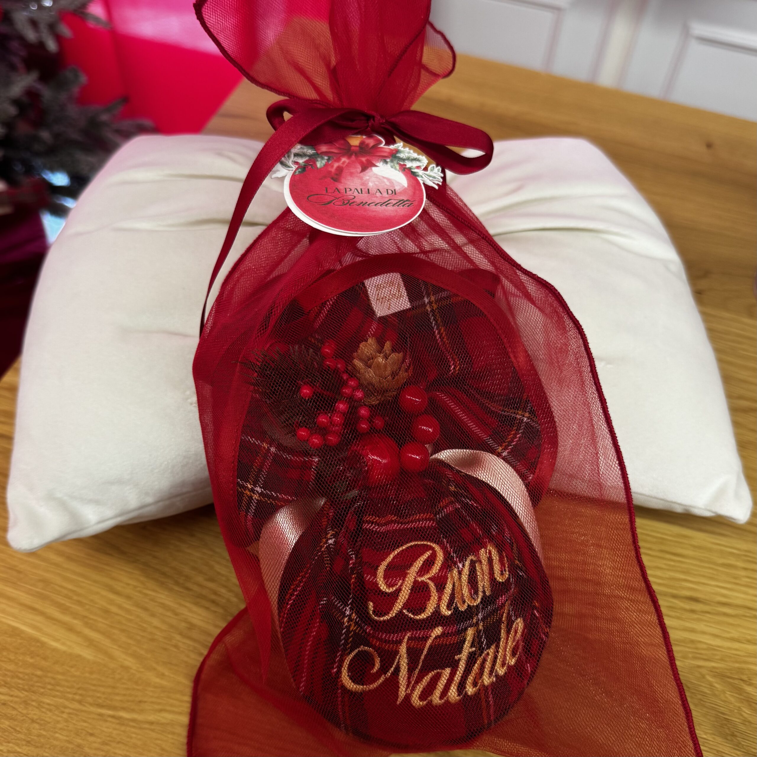 La Palla di Benedetta in Tartan – Decorazione natalizia artigianale personalizzabile - immagine 6