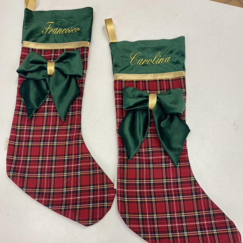 Calza in Tartan con ricamo personalizzato - immagine 4