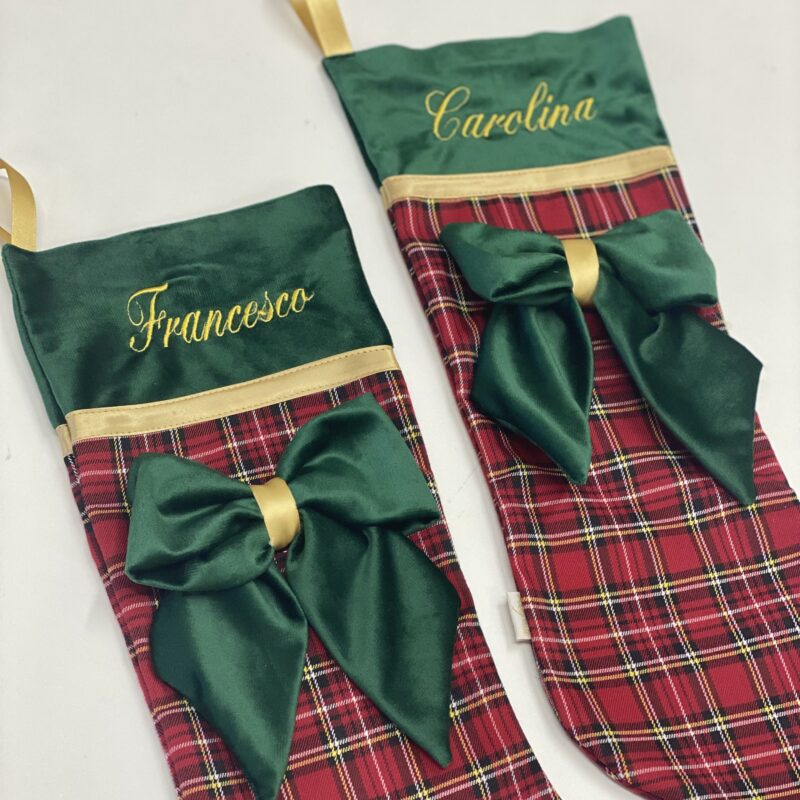 Calza in Tartan con ricamo personalizzato - immagine 2