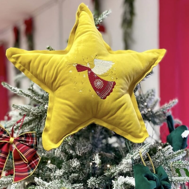 Stella puntale albero in velluto
