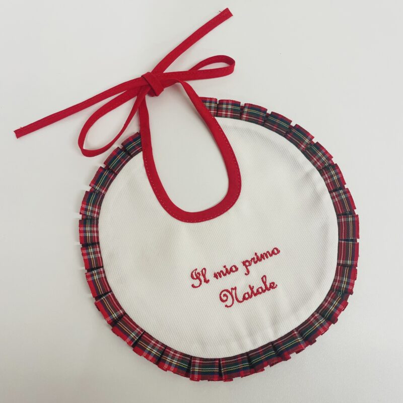 Bavaglino Il mio primo natale tartan - immagine 4
