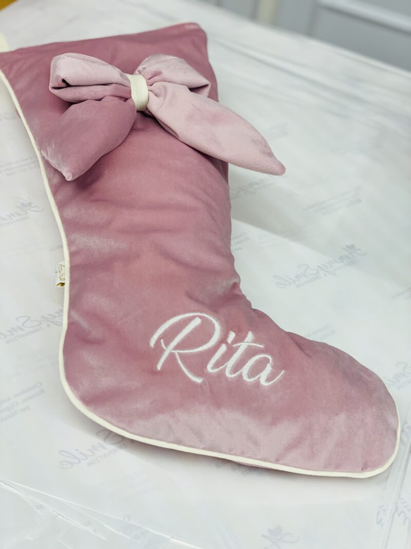 Calza in velluto con ricamo personalizzato - immagine 3