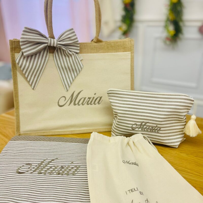 Set Mare personalizzato-Borsa, Pochette e Telo coordinati