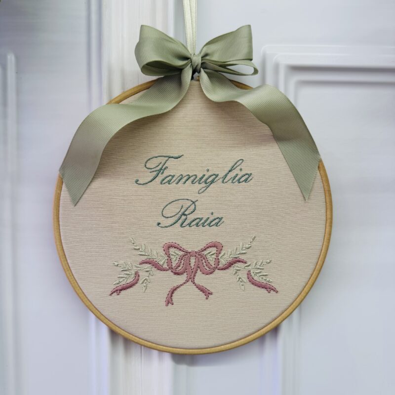 Telaio ricamato con nome di famiglia