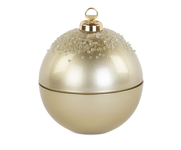 Sfera in vetro oro con candela