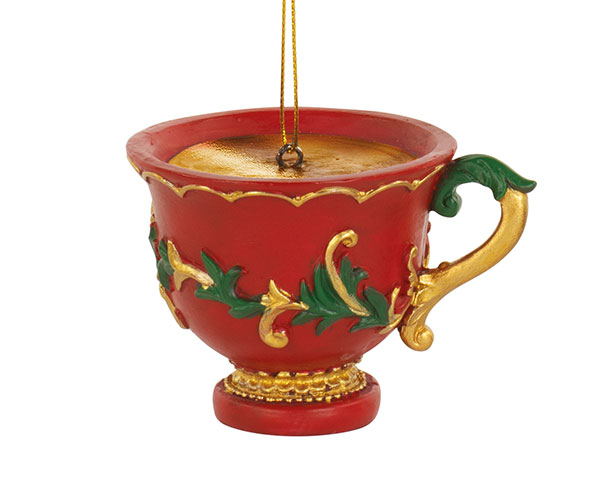 Tazzina tea time in resina da appendere
