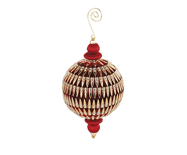 Sfera velluto bordeaux e oro
