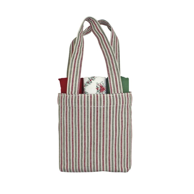 Borsetta a righine con tre strofinacci Linea Lavilla Home