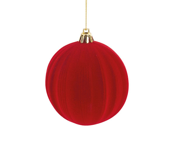 Sfera in velluto Plissé  rosso 8cm