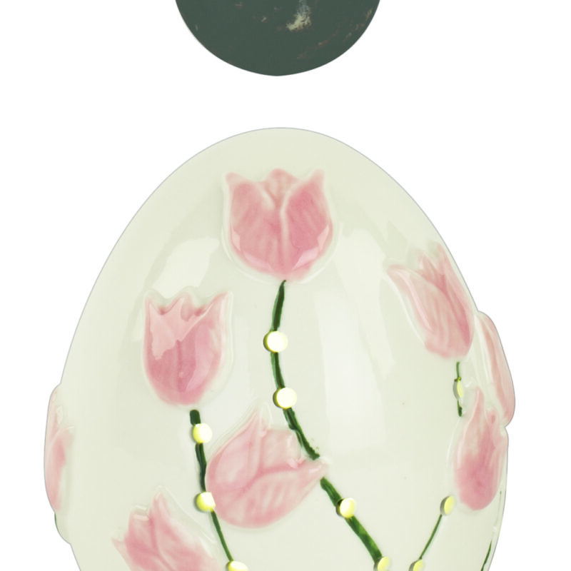Uovo Tulipani rosa con led