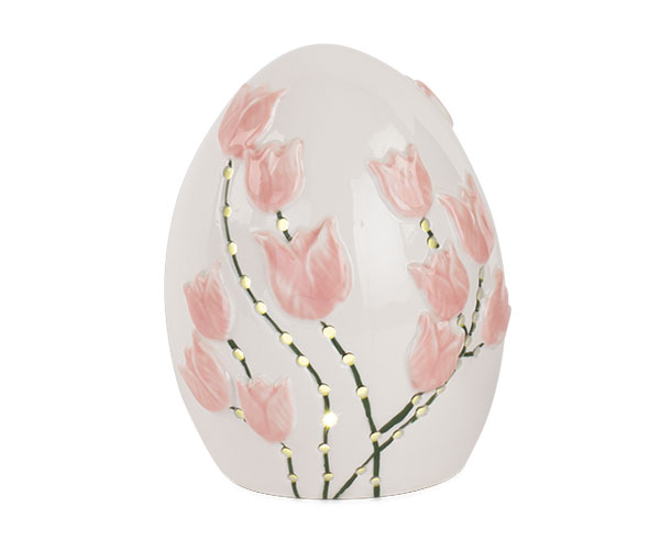 Uovo Tulipani rosa con led