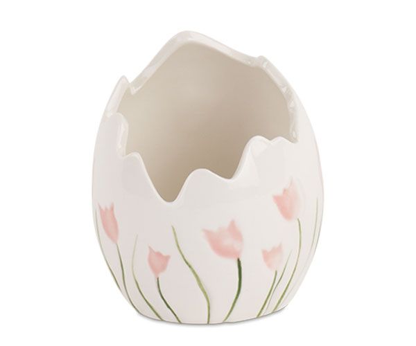 Uovo Cachepot Tulipani Rosa