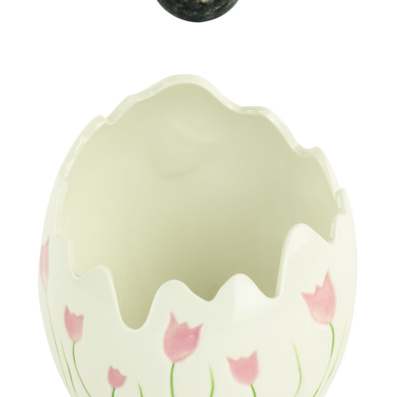 Uovo Cachepot Tulipani Rosa
