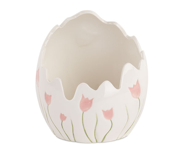 Uovo Cachepot Tulipani Rosa