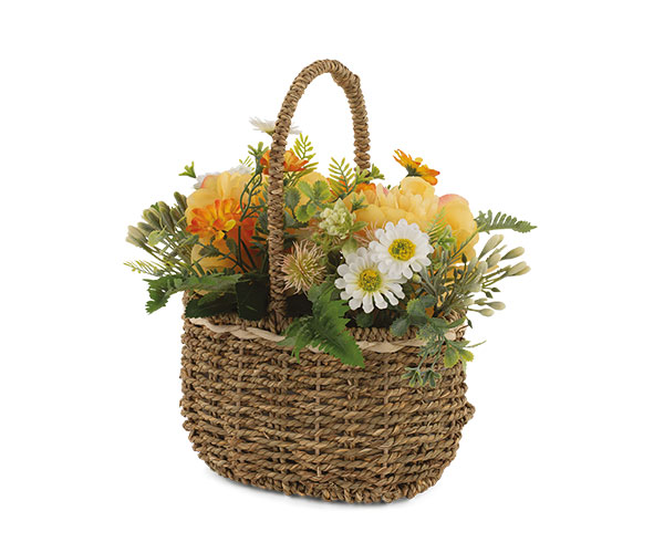 Cestino con peonie gialle