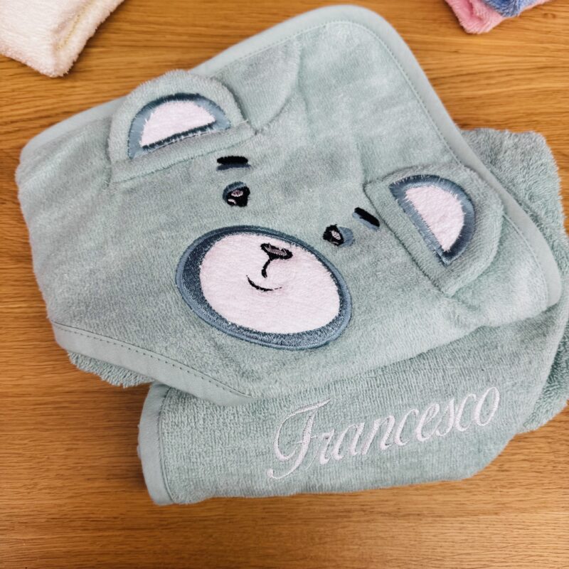 Asciugamano triangolo con Cappuccio per Neonato – Personalizzato