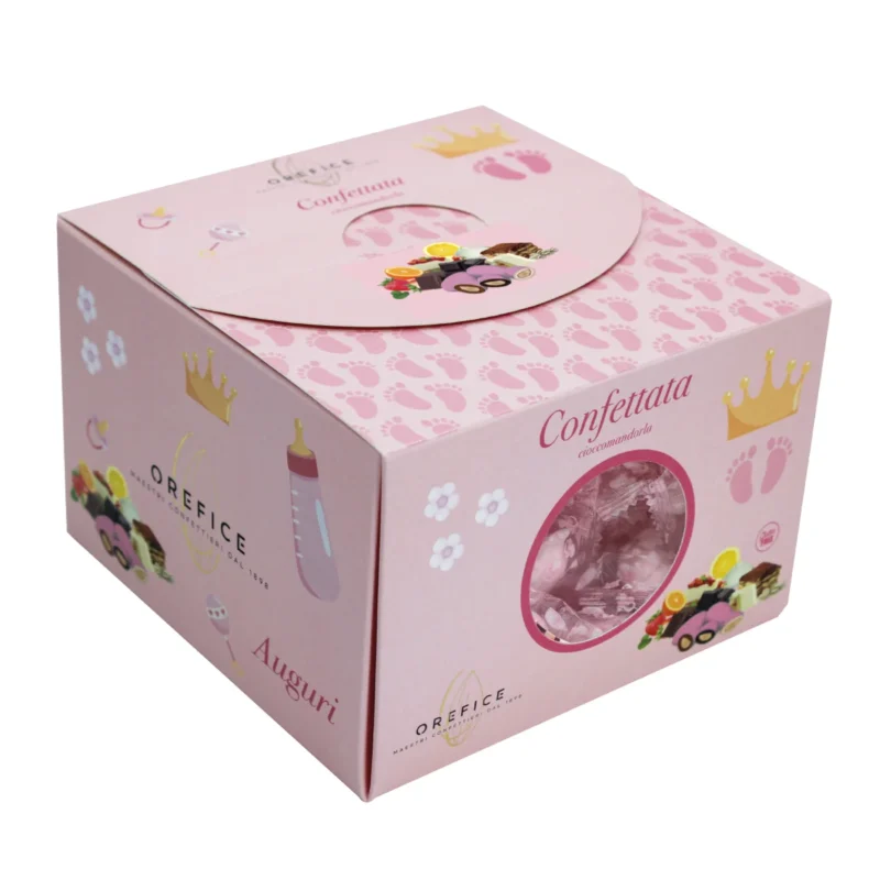 Confettata Nascita Bimba “Baby Girl” – 500g Cioccomandorla assortita