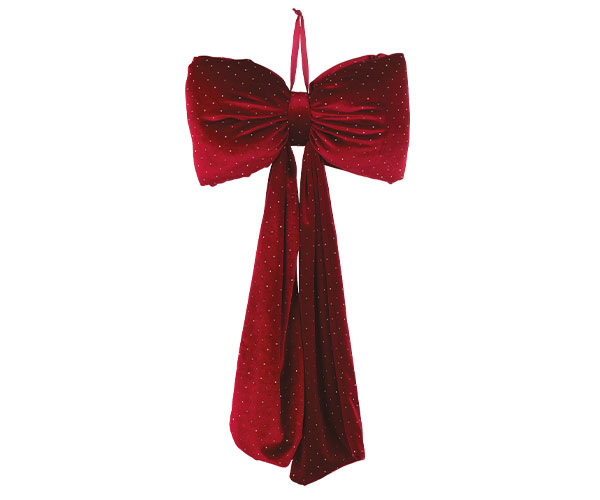 Fiocco in velluto bordeaux c/strass 30x60 cm