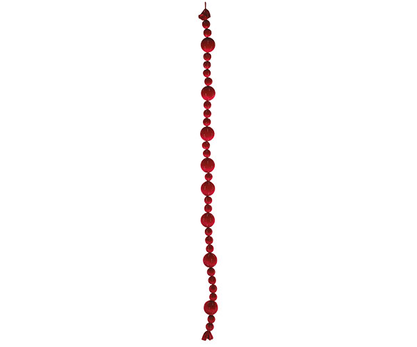Filo sfere in velluto bordeaux c/strass