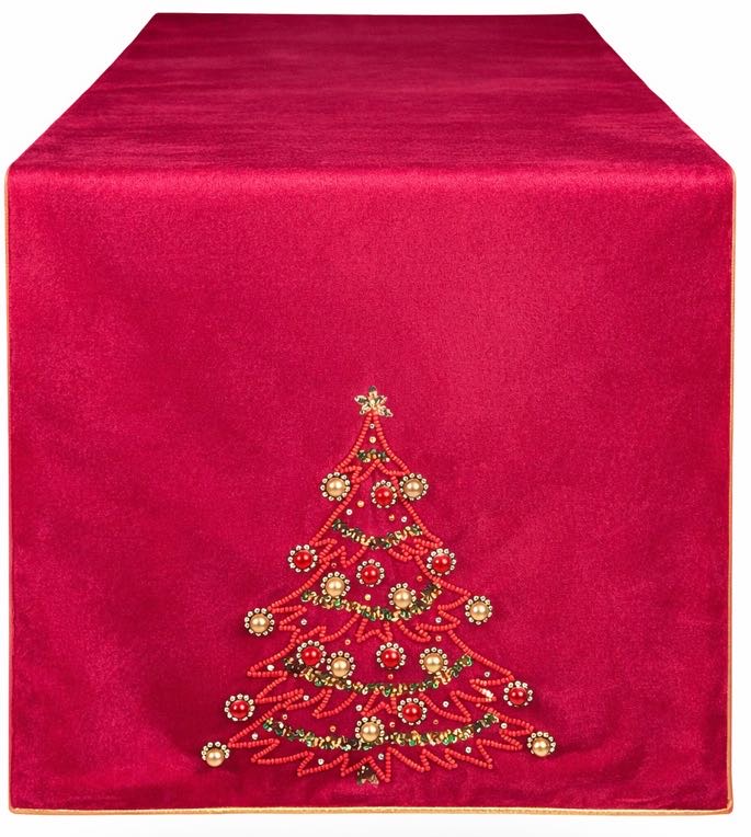 Runner in velluto rosso linea Diamond