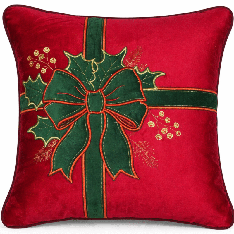 Cuscino  in velluto rosso linea Ribbon