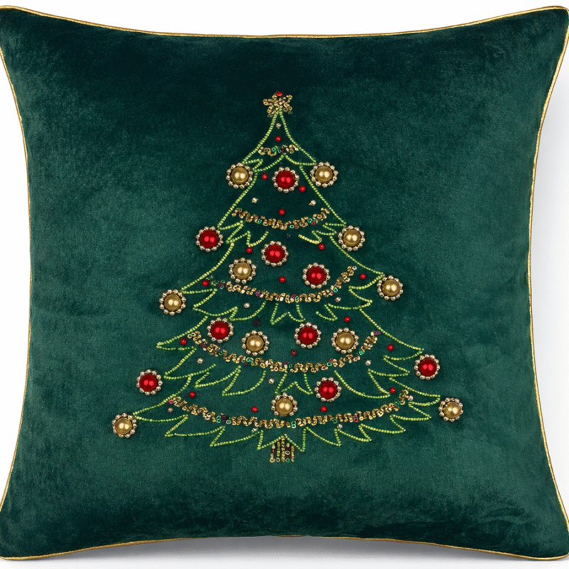 Cuscino in velluto verde linea Diamond