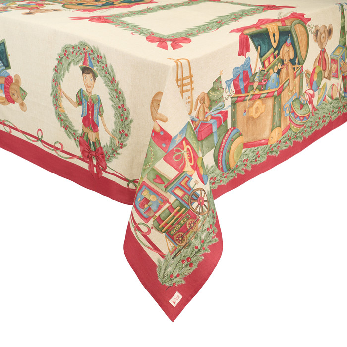 Tovaglia Natalizia Vintage Toys 160x320 cm