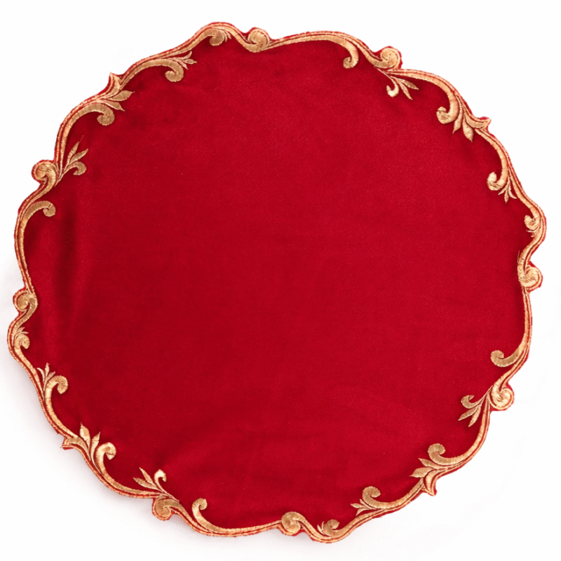 Sottopiatto in velluto rosso linea Clodette