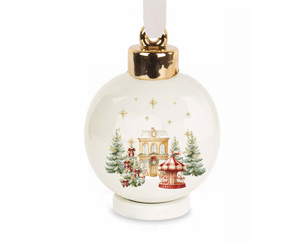 Sfera con base bianca xmas