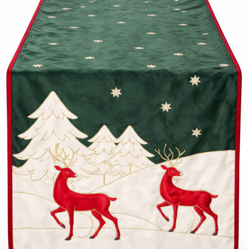 Runner in velluto con paesaggio linea Deer