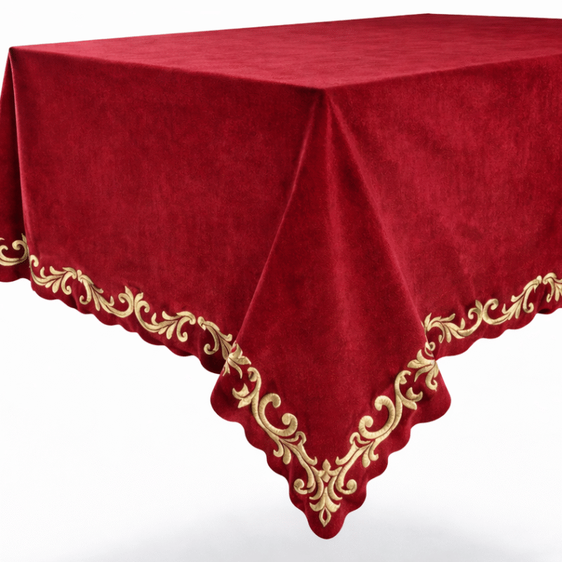Tovaglia in velluto rosso linea Clodette