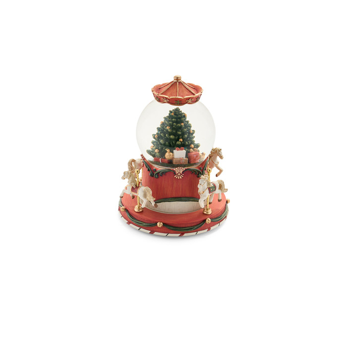 Carillon Giostra Sfera con Albero neve+Led