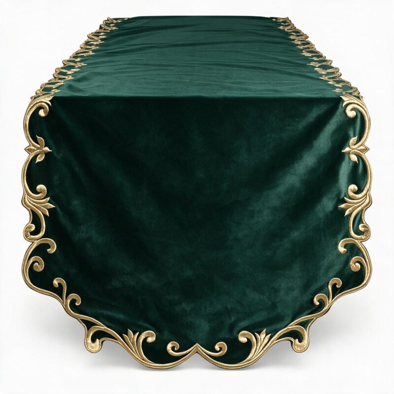 Runner in velluto verde linea Clodette